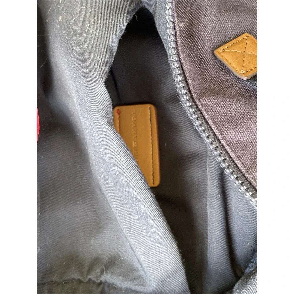 Tommy Hilfiger Sturdy Canvas Backpack Flag Motif Preppy Small Laptop Compatible